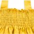 Yellow Mustard Bow Knot Back Shirring Detail Swing Dress Clothes Set fashionable Girls Outfit