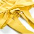 Yellow Mustard Bow Knot Back Shirring Detail Swing Dress Clothes Set fashionable Girls Outfit