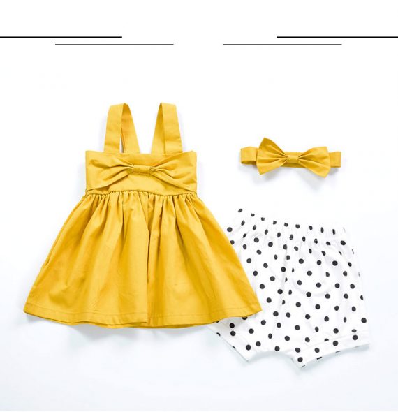 Baby Girls Sleeveless Mustard Yellow Dress Cutiepie Wear Baby Clothes
