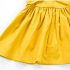 Yellow Mustard Bow Knot Back Shirring Detail Swing Dress Clothes Set fashionable Girls Outfit